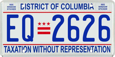 DC license plate EQ2626