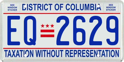 DC license plate EQ2629