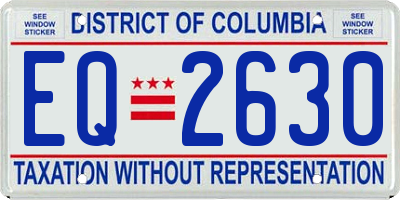 DC license plate EQ2630