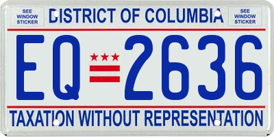 DC license plate EQ2636