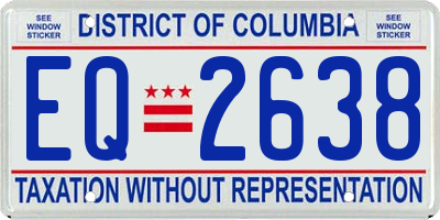 DC license plate EQ2638