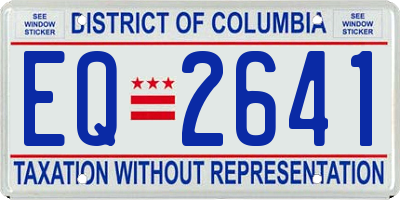 DC license plate EQ2641
