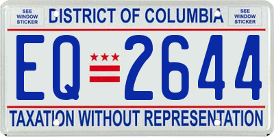 DC license plate EQ2644