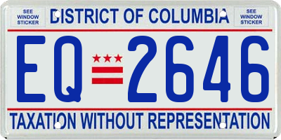 DC license plate EQ2646