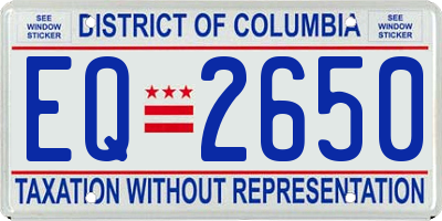 DC license plate EQ2650