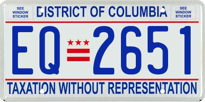 DC license plate EQ2651
