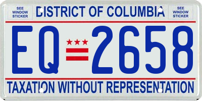 DC license plate EQ2658