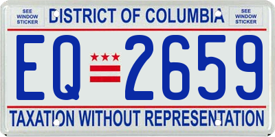 DC license plate EQ2659