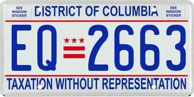 DC license plate EQ2663