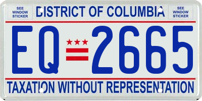 DC license plate EQ2665