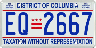 DC license plate EQ2667