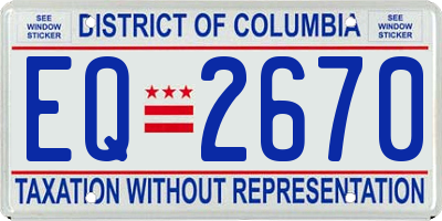 DC license plate EQ2670