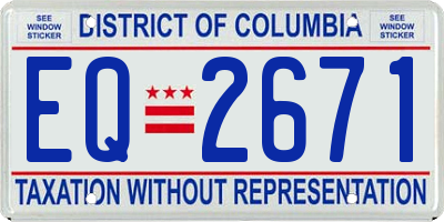 DC license plate EQ2671