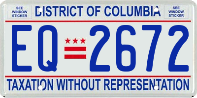 DC license plate EQ2672