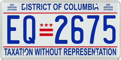 DC license plate EQ2675