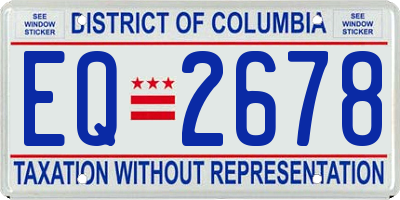 DC license plate EQ2678