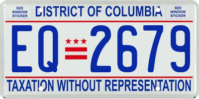 DC license plate EQ2679