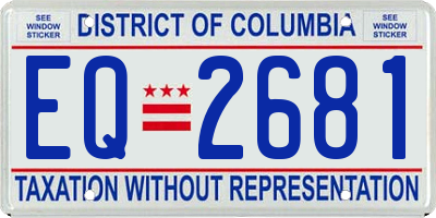 DC license plate EQ2681