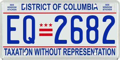 DC license plate EQ2682