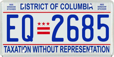 DC license plate EQ2685