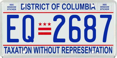 DC license plate EQ2687