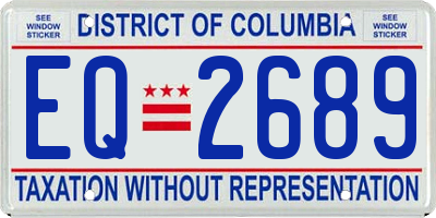 DC license plate EQ2689