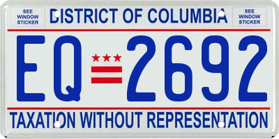 DC license plate EQ2692