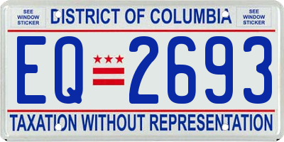 DC license plate EQ2693