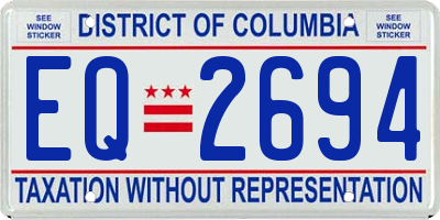 DC license plate EQ2694