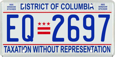 DC license plate EQ2697