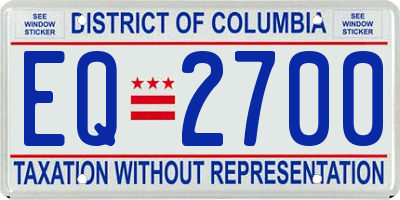 DC license plate EQ2700