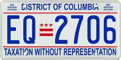 DC license plate EQ2706