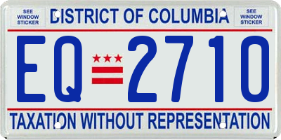 DC license plate EQ2710