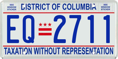 DC license plate EQ2711