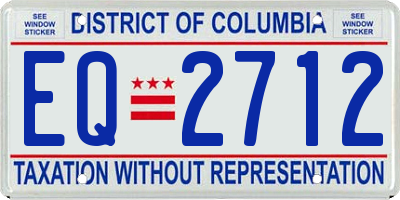 DC license plate EQ2712