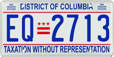 DC license plate EQ2713