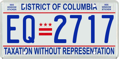 DC license plate EQ2717