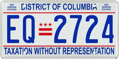 DC license plate EQ2724