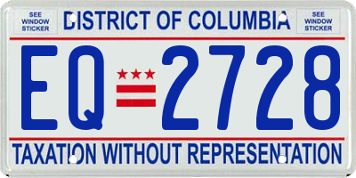 DC license plate EQ2728