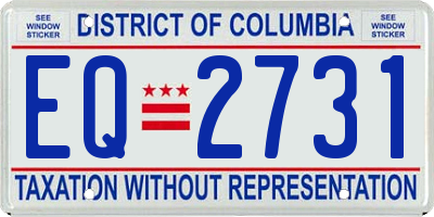 DC license plate EQ2731