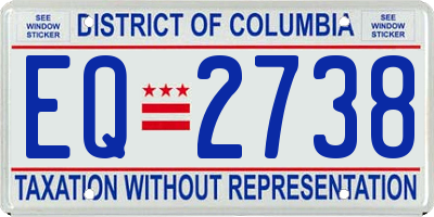 DC license plate EQ2738