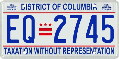 DC license plate EQ2745