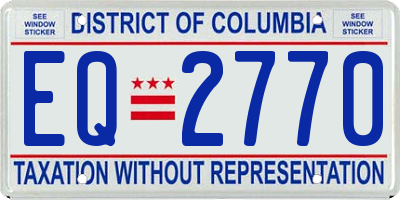 DC license plate EQ2770