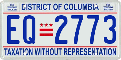 DC license plate EQ2773