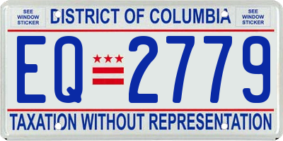 DC license plate EQ2779