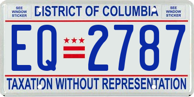 DC license plate EQ2787