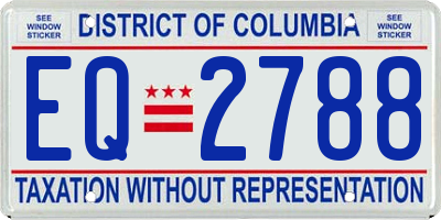 DC license plate EQ2788