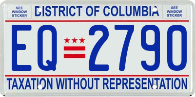 DC license plate EQ2790