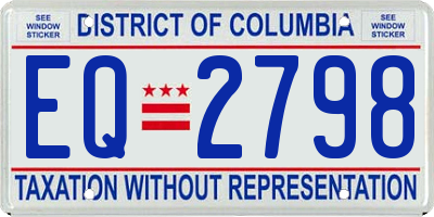 DC license plate EQ2798