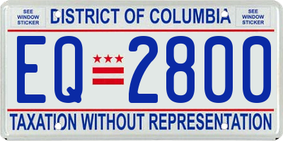 DC license plate EQ2800